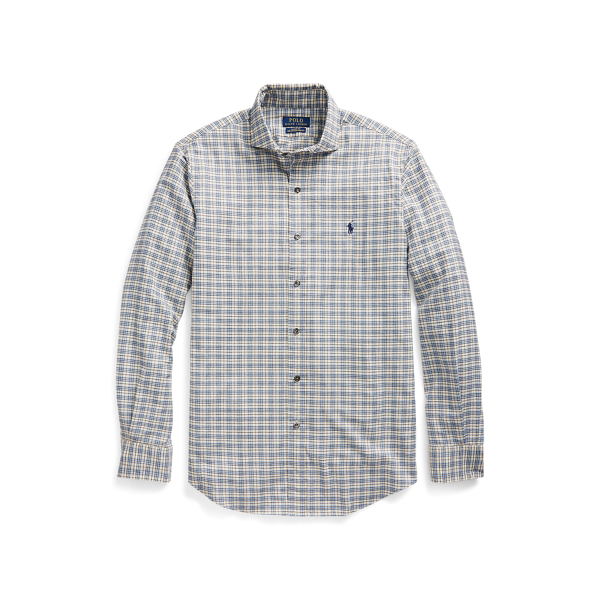 Lite Blue/White Custom Fit Plaid Twill Shirt Polo Ralph Lauren 2