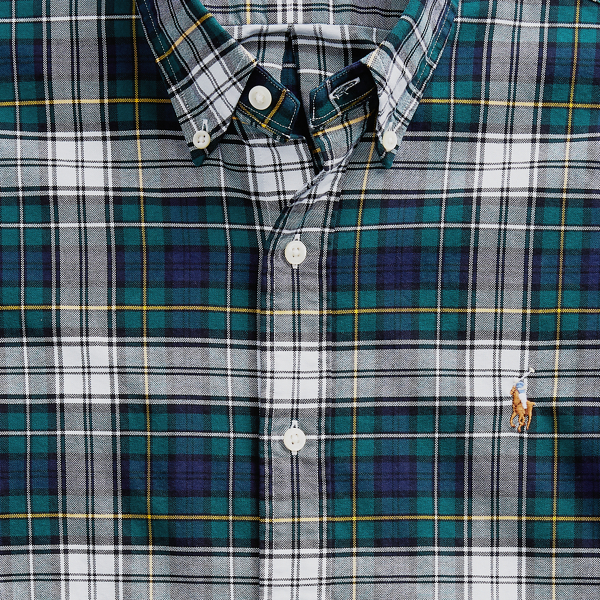 Evergreen/Zest Multi Custom Fit Plaid Oxford Shirt Polo Ralph Lauren 2