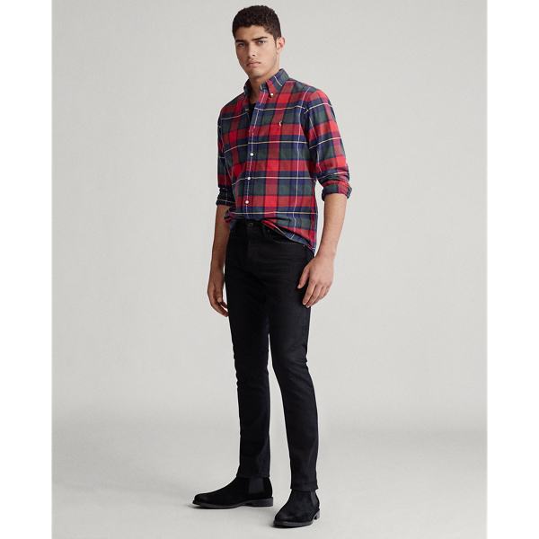 Rustic Red/Yellow Mu Custom Fit Plaid Oxford Shirt Polo Ralph Lauren 3