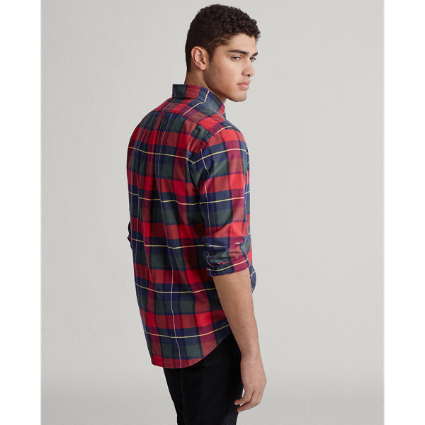 Rustic Red/Yellow Mu Custom Fit Plaid Oxford Shirt Polo Ralph Lauren 5