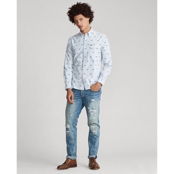 Hunting Dog Custom Fit Striped Shirt Polo Ralph Lauren 3