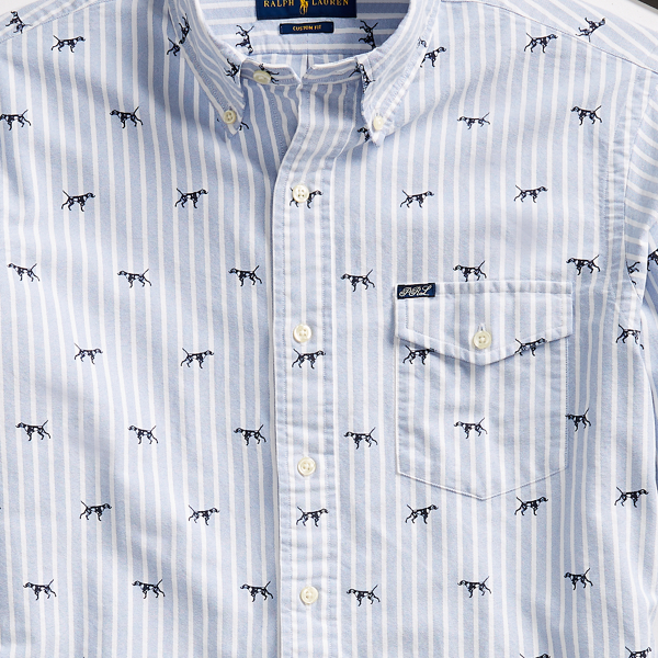 Hunting Dog Custom Fit Striped Shirt Polo Ralph Lauren 7