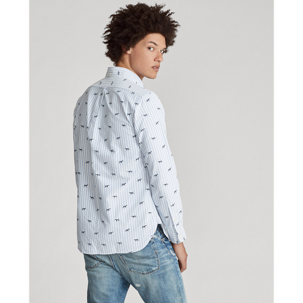 Hunting Dog Custom Fit Striped Shirt Polo Ralph Lauren 4