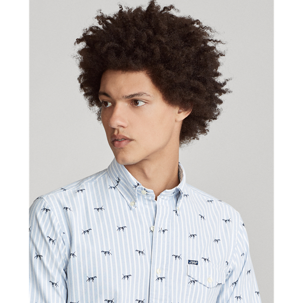 Hunting Dog Custom Fit Striped Shirt Polo Ralph Lauren 5