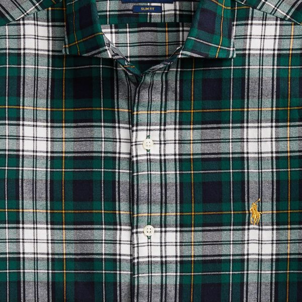 Green Multi Slim Fit Plaid Twill Shirt Polo Ralph Lauren 2