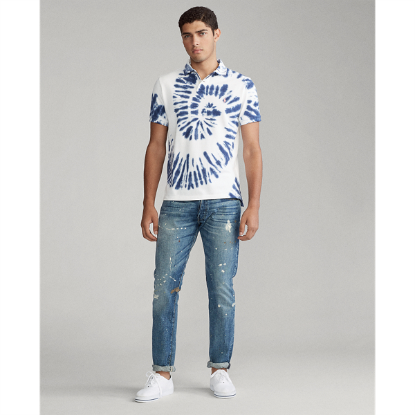 Navy/White Tie Dye Pink Pony Custom Slim Fit Polo Polo Ralph Lauren 4