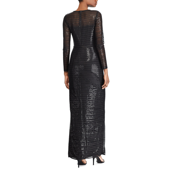 Black Sequined Evening Gown Lauren 5