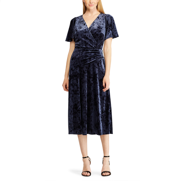 Lighthouse Navy Velvet Fit-and-Flare Dress Lauren 3