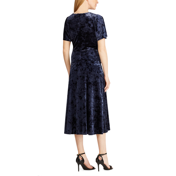 Lighthouse Navy Velvet Fit-and-Flare Dress Lauren 5