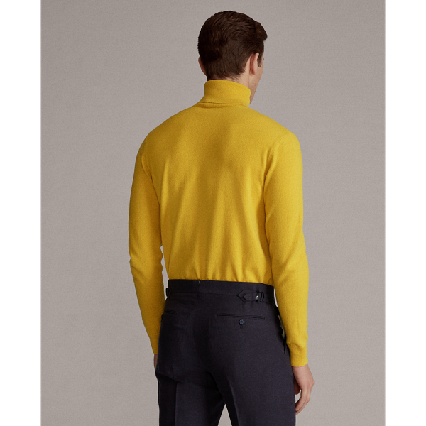 Yellow Cashmere Turtleneck Jumper Purple Label 4