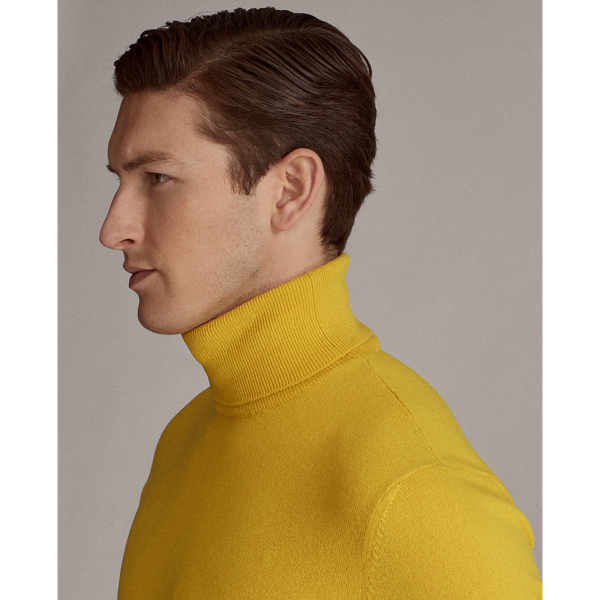 Yellow Cashmere Turtleneck Jumper Purple Label 5