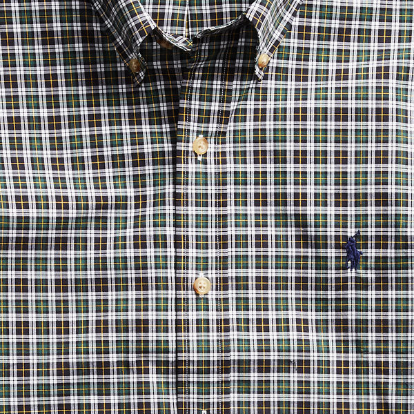 Leaf/Yellow Classic Fit Plaid Poplin Shirt Polo Ralph Lauren 6