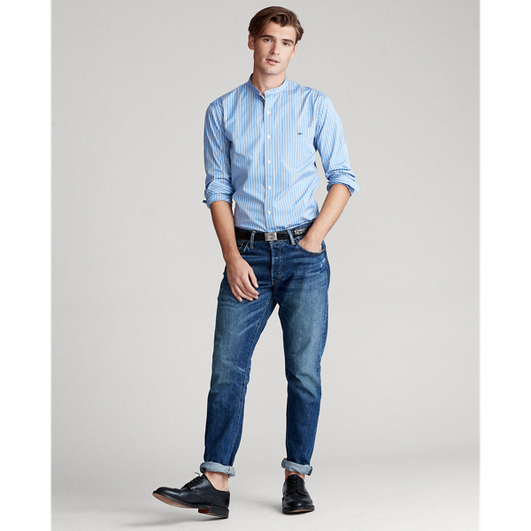 Ceil/Blanc Custom Fit Striped Shirt Polo Ralph Lauren 3