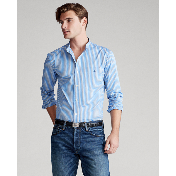 Ceil/Blanc Custom Fit Striped Shirt Polo Ralph Lauren 4