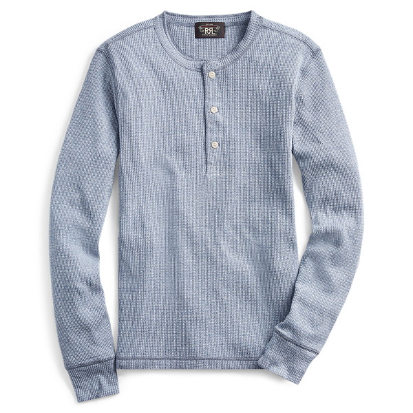 Waffle-Knit Henley shirt RRL 1