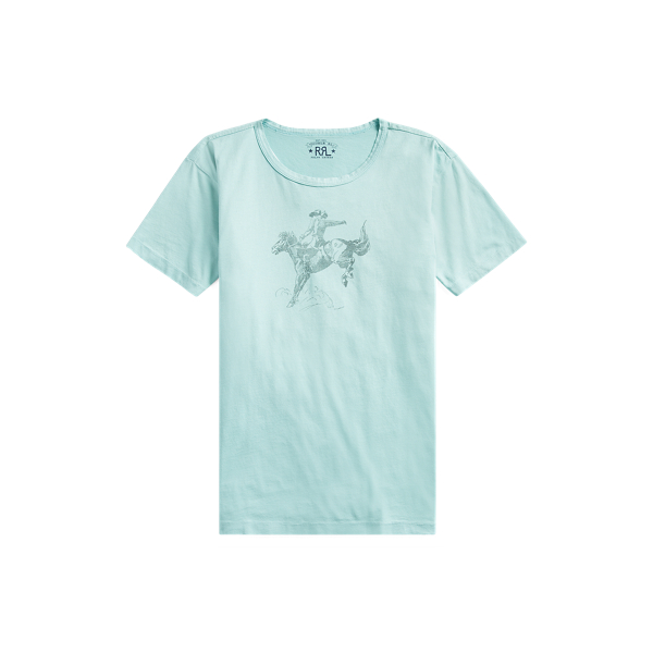 Camiseta&nbsp;de punto jersey&nbsp;estampada RRL en 1