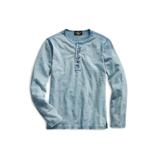 Embroidered Jersey Henley RRL 1