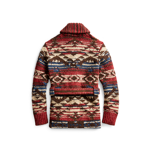 Red Navy Multi Hand-Knit Ranch Cardigan RRL 2
