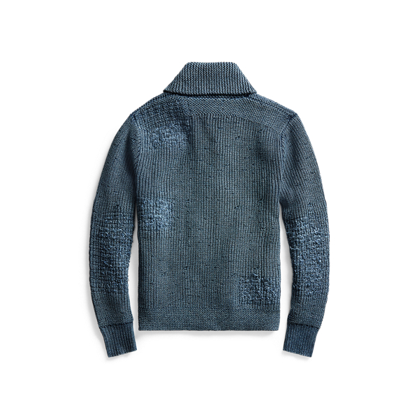 Dark Indigo Distressed Cotton Cardigan RRL 2