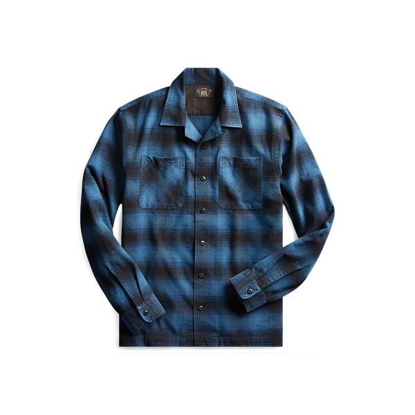Chemise safari en coton et laine &eacute;cossais RRL en 1
