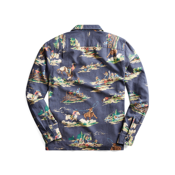 Navy/Multi Western-Print Camp Shirt RRL 2