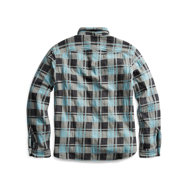Turquoise/Sulphur Plaid Jacquard Workshirt RRL 2