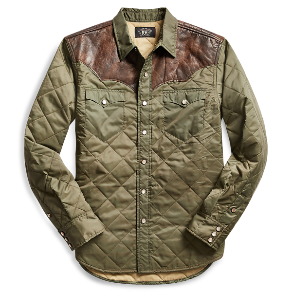 Camisa larga Western com jugos em couro RRL em 1
