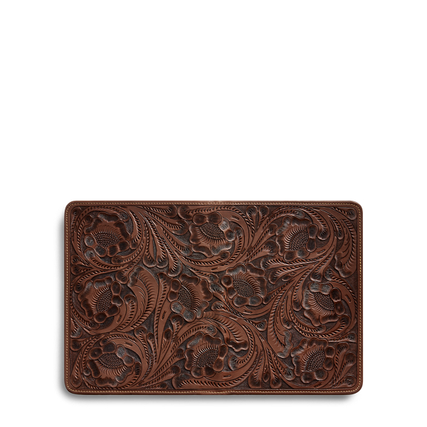Brown Hand-Tooled Leather Portfolio RRL 3