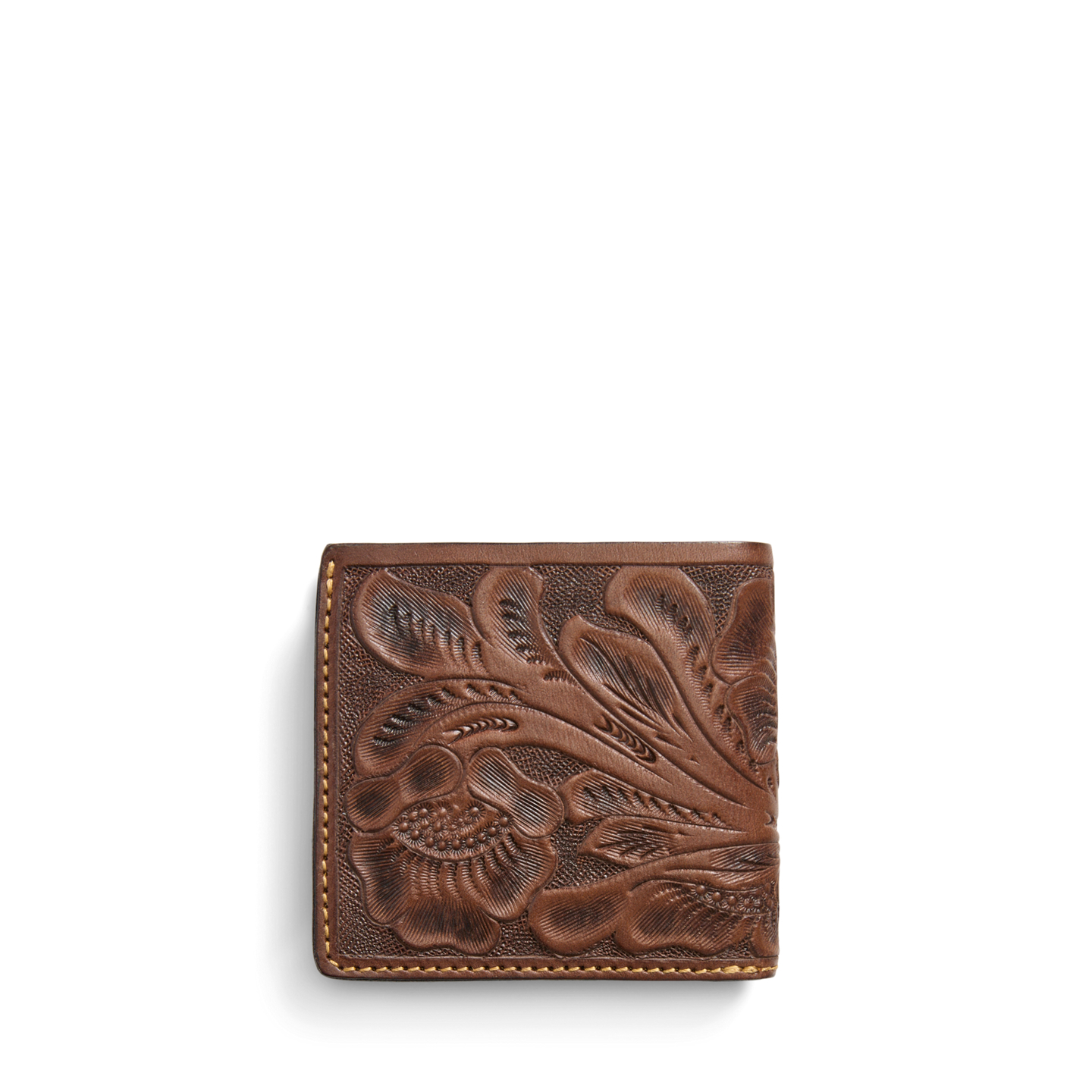 Ralph Lauren Hand-Tooled Leather Billfold, цвет: Коричневый — фото 1