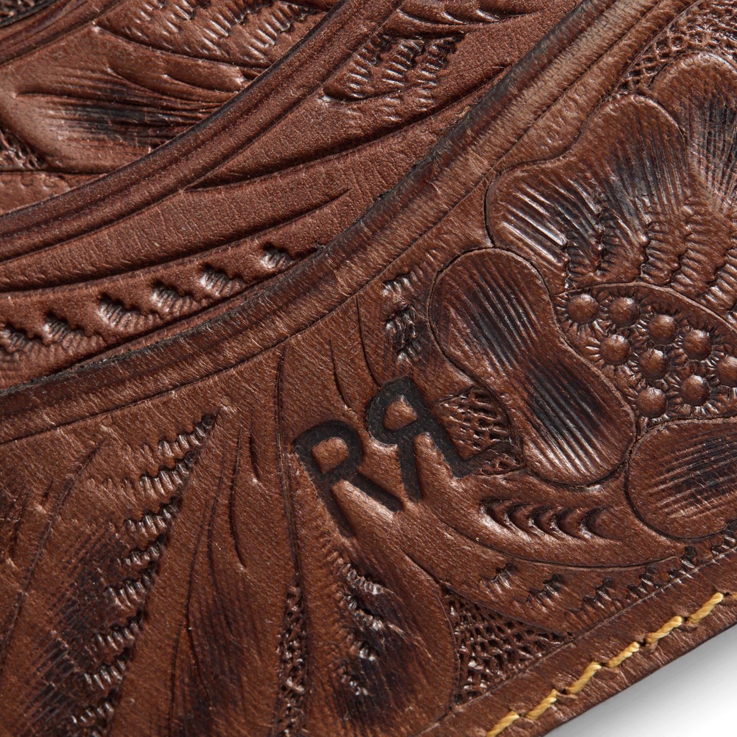 Ralph Lauren Hand-Tooled Leather Billfold, цвет: Коричневый — фото 2
