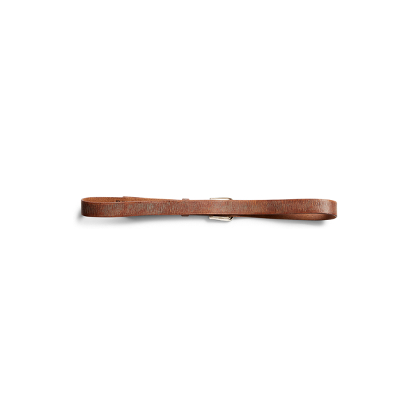 Light Brown Tumbled Leather Belt RRL 3