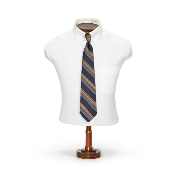 Handmade Striped Repp Tie RRL 1