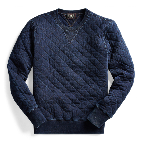 Quilted Indigo Cotton Crewneck RRL in 1