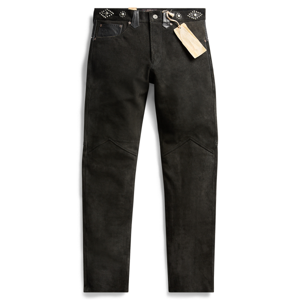 Pantalon slim en daim clout&eacute; RRL en 1