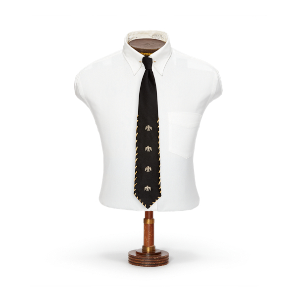 Handmade Embroidered Wool Tie RRL 1