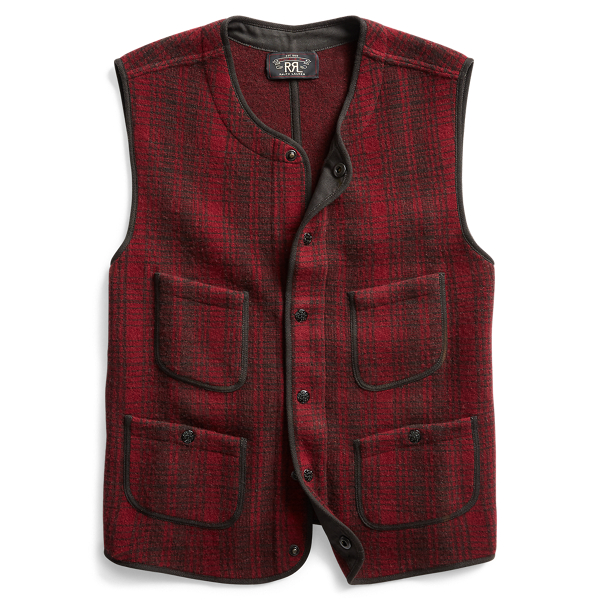 Plaid Knit Work Waistcoat RRL 1