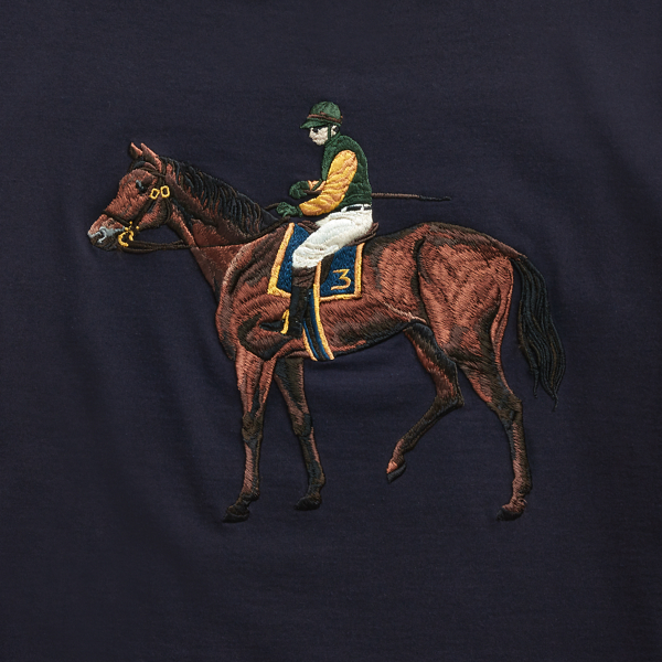 Classic Chairman Navy Embroidered Cotton Jersey Tee Purple Label 6