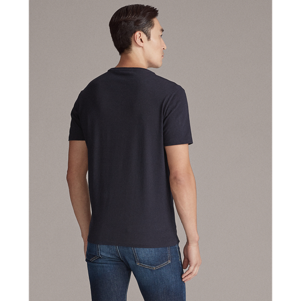 Classic Chairman Navy Embroidered Cotton Jersey Tee Purple Label 4