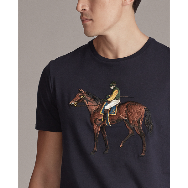 Classic Chairman Navy Embroidered Cotton Jersey Tee Purple Label 5