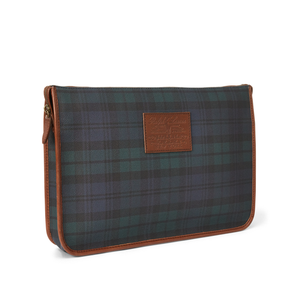 Blackwatch Tartan Vegan Leather Pouch Polo Ralph Lauren 3