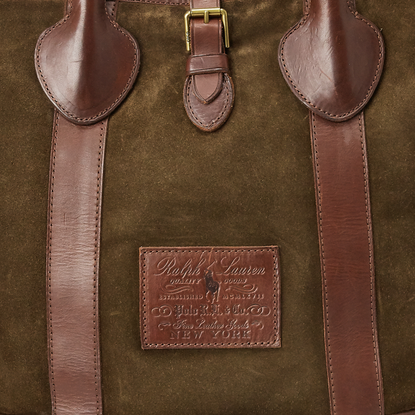 RRL RALPH LAUREN Men's Suede Ranch Tote OS Leather Brown zip