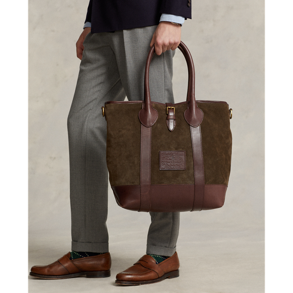 Olive Heritage Suede Tote Polo Ralph Lauren 7