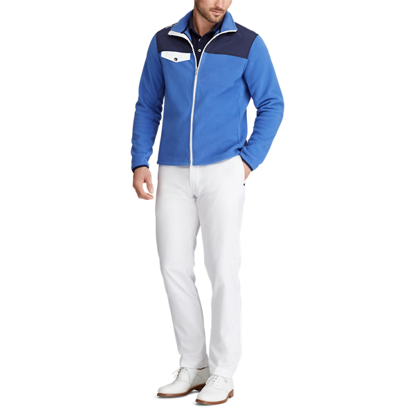 Veste &agrave; col chemin&eacute;e en polaire RLX en Ciel indigo/Bleu marine fran&ccedil;ais/Pur 2