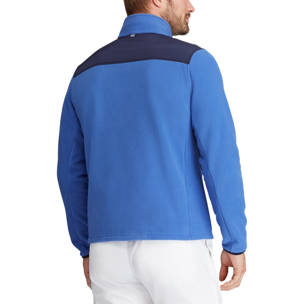 Veste &agrave; col chemin&eacute;e en polaire RLX en Ciel indigo/Bleu marine fran&ccedil;ais/Pur 4