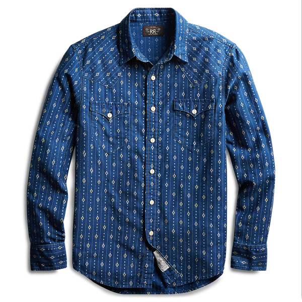 Slim Fit Indigo Western Shirt RRL 1