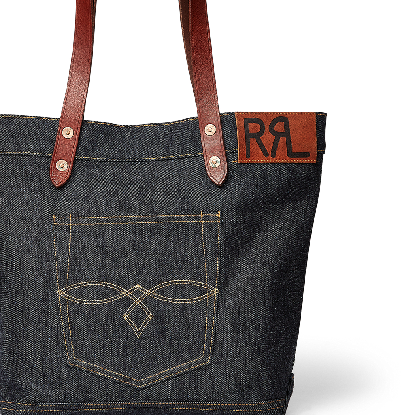 Женская сумка Ralph Lauren Denim Tote, цвет: Индиго — фото 4
