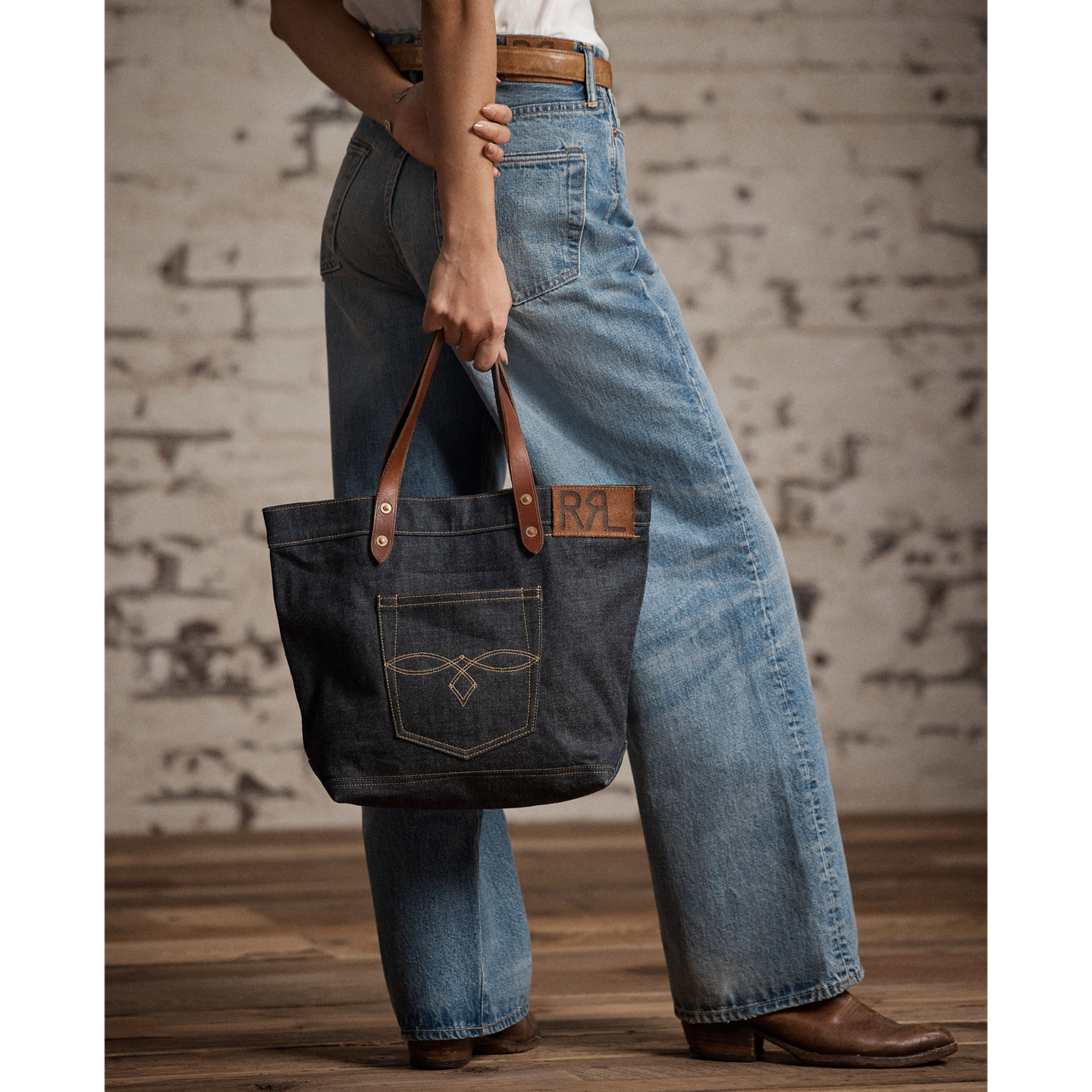 Женская сумка Ralph Lauren Denim Tote, цвет: Индиго — фото 5