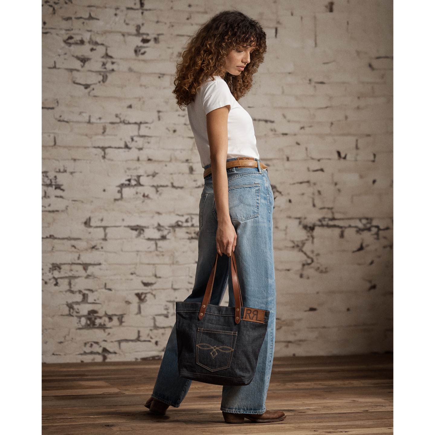 Женская сумка Ralph Lauren Denim Tote, цвет: Индиго — фото 6