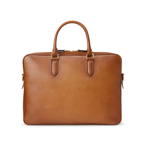 Vintage Brown Burnished Vachetta Briefcase Purple Label 4