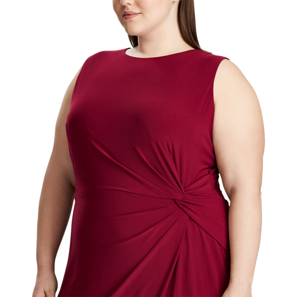 Jerseykleid mit Twist-Effekt Lauren Woman in Dunkles Himbeerrot 4